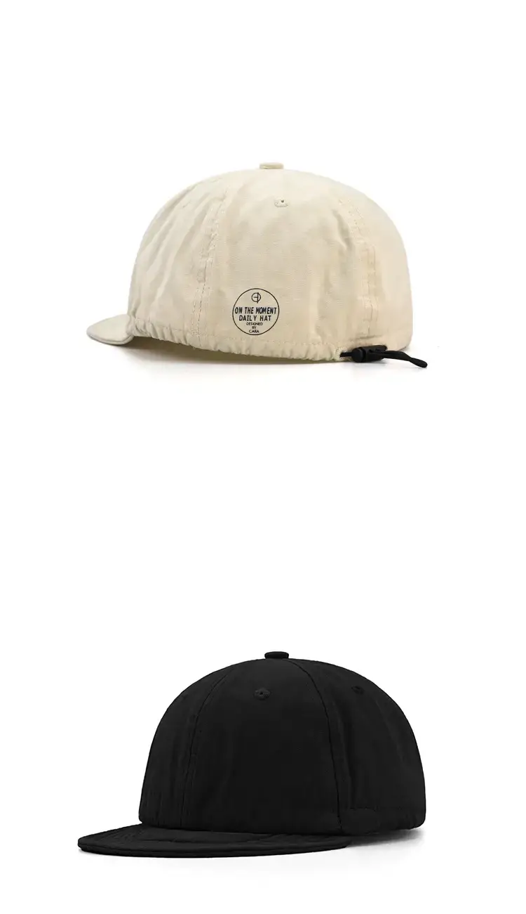 Black Washed Short Brim Peaked Cap for Men Women — feature 7