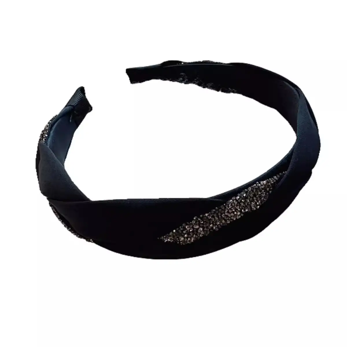 Black Rhinestone Hair Band with Twist Clamp - Image 6
