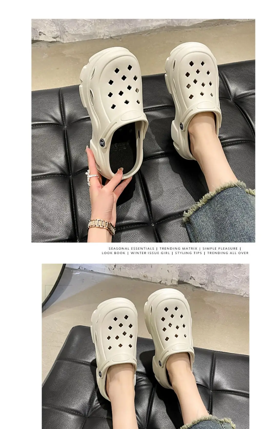 Women's thick-soled hole shoes non-slip platform summer outdoor wear 6cm increased closed toe sandals detachable 2024 New — feature 4