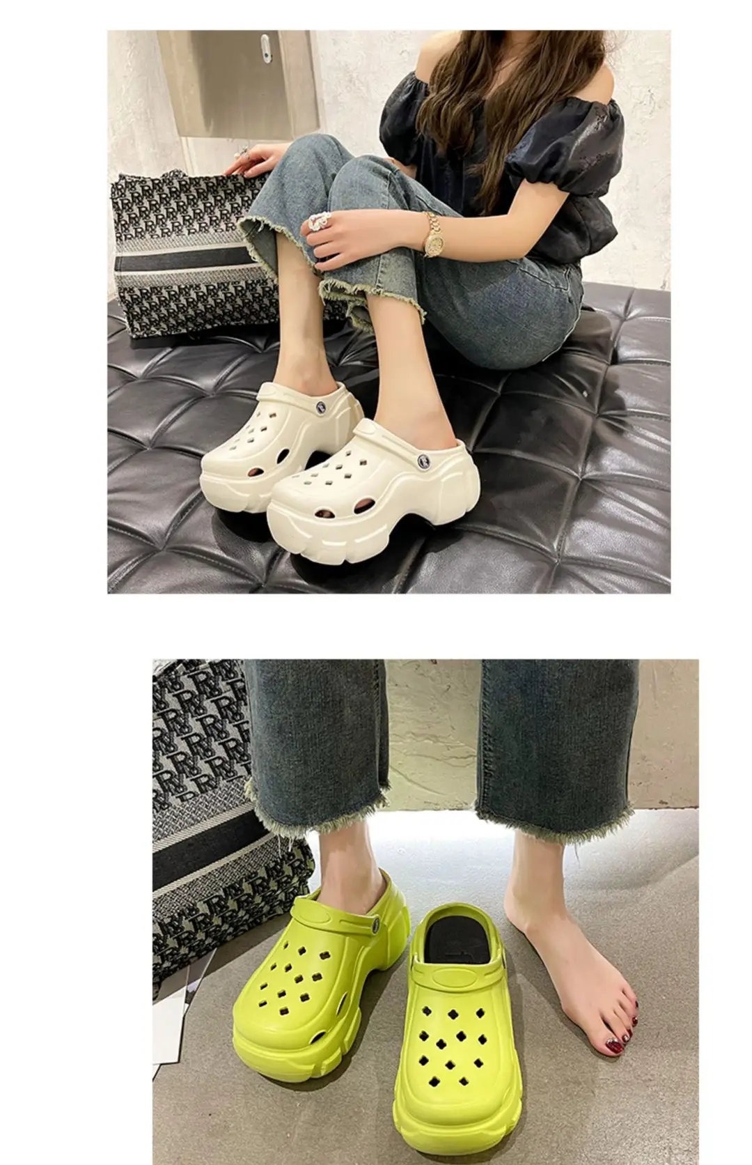 Women's thick-soled hole shoes non-slip platform summer outdoor wear 6cm increased closed toe sandals detachable 2024 New — feature 5