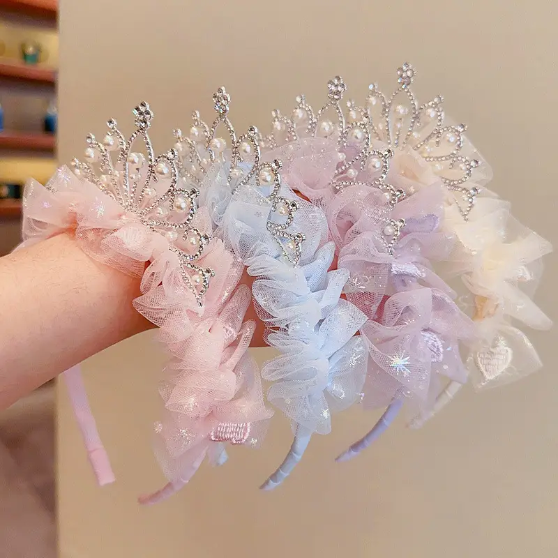 Children's Super Fairy Crown Headband for Baby Birthday Veil Headband