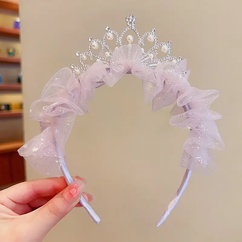 Children's Super Fairy Crown Headband for Baby Birthday Veil Headband