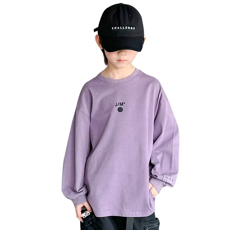 Purple Finger Print Long Sleeve T-Shirt for Boys Medium to XL - Image 6