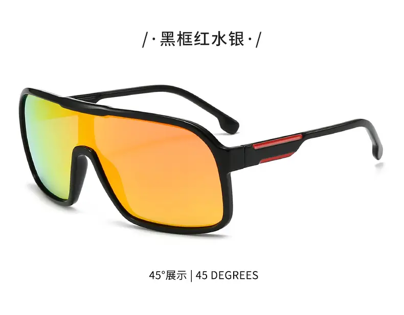 Fashionable Orange Gradient Sports Sunglasses White Frame — feature 15