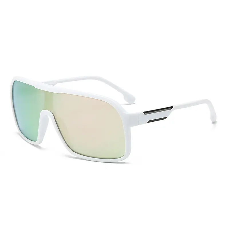 Fashionable Orange Gradient Sports Sunglasses White Frame - Image 3