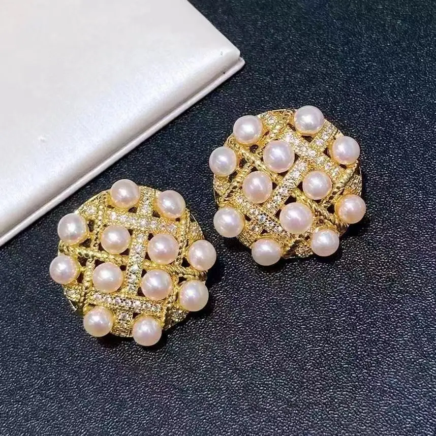 S925 Sterling Silver Pearl Earrings Middle Style - Image 6