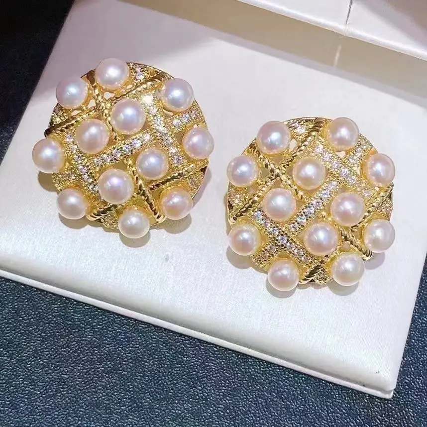 S925 Sterling Silver Pearl Earrings Middle Style — feature 14