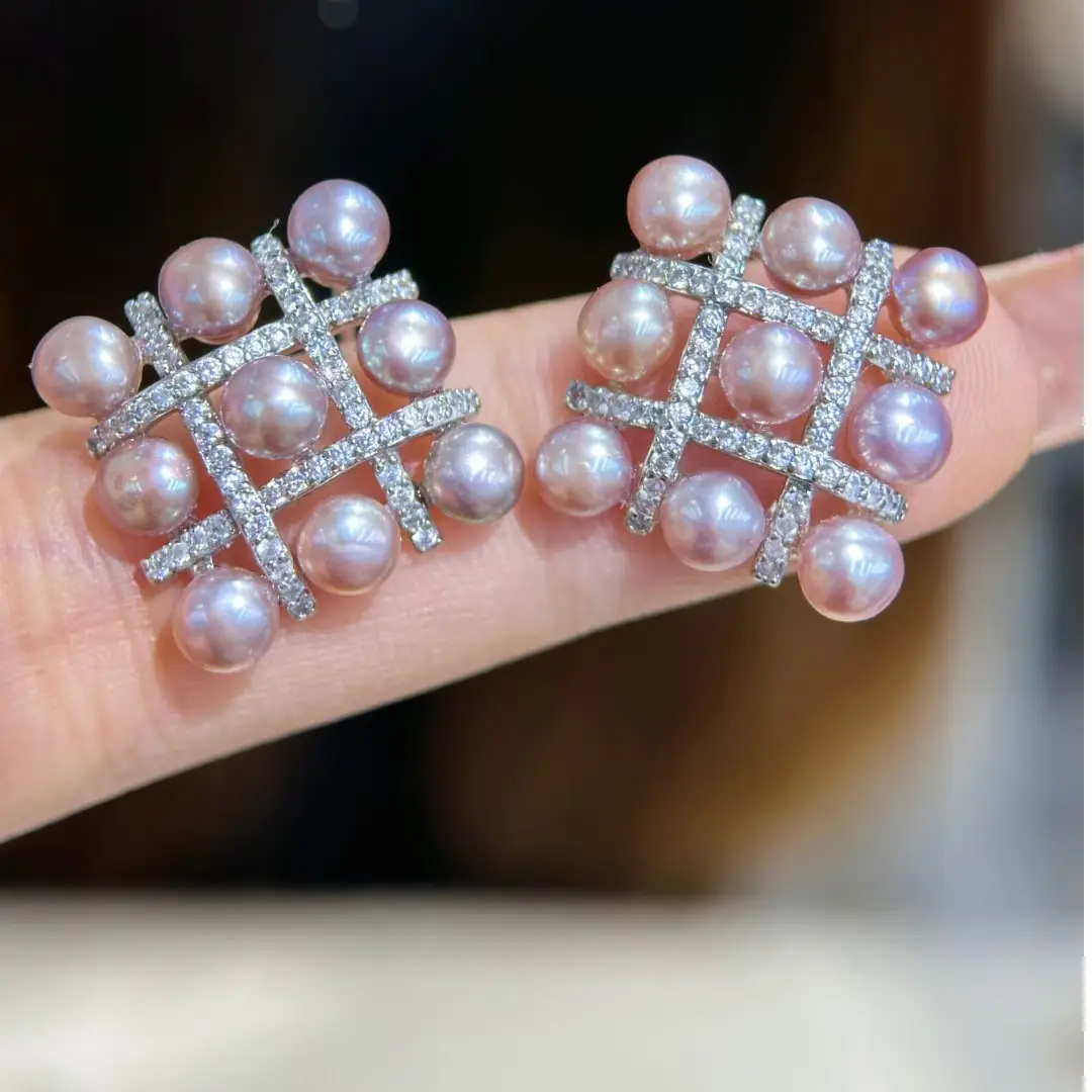 S925 Sterling Silver Pearl Earrings Middle Style — feature 3