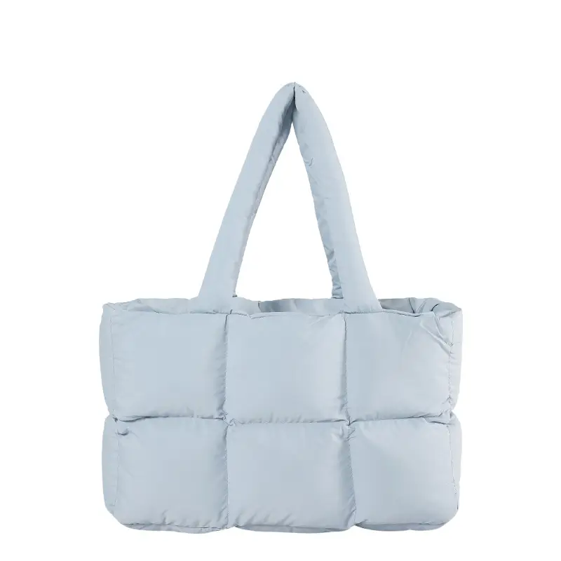 Women's Cross-Border Puffer Shoulder Bag Beige Large Capacity - Image 7