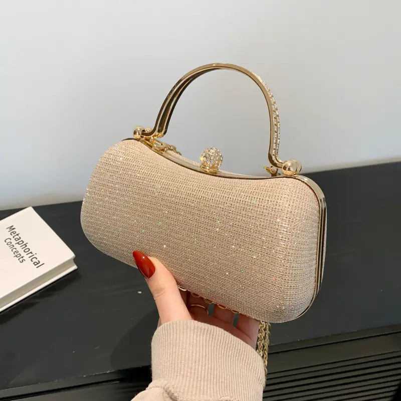 Women's Sparkly Pink Shoulder Messenger Bag - Image 6