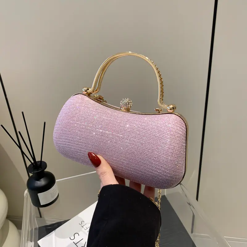 Women's Sparkly Pink Shoulder Messenger Bag - Image 4
