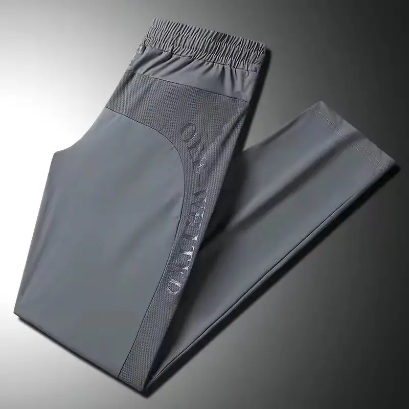 Men Women Black Elastic Thin Pants Loose Fit Running - Image 29