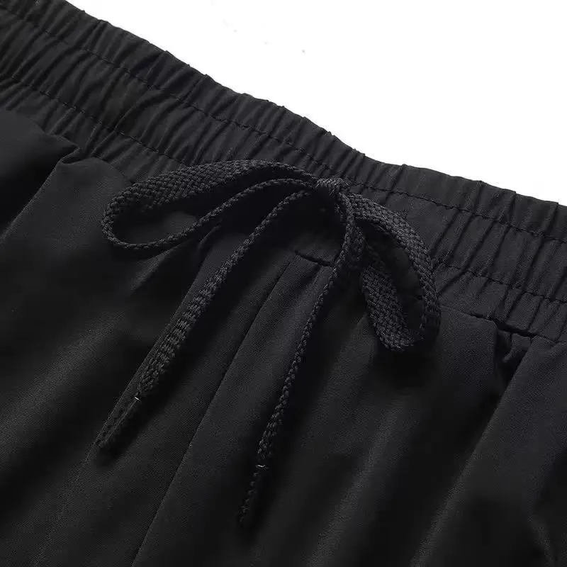 Men Women Black Elastic Thin Pants Loose Fit Running - Image 33