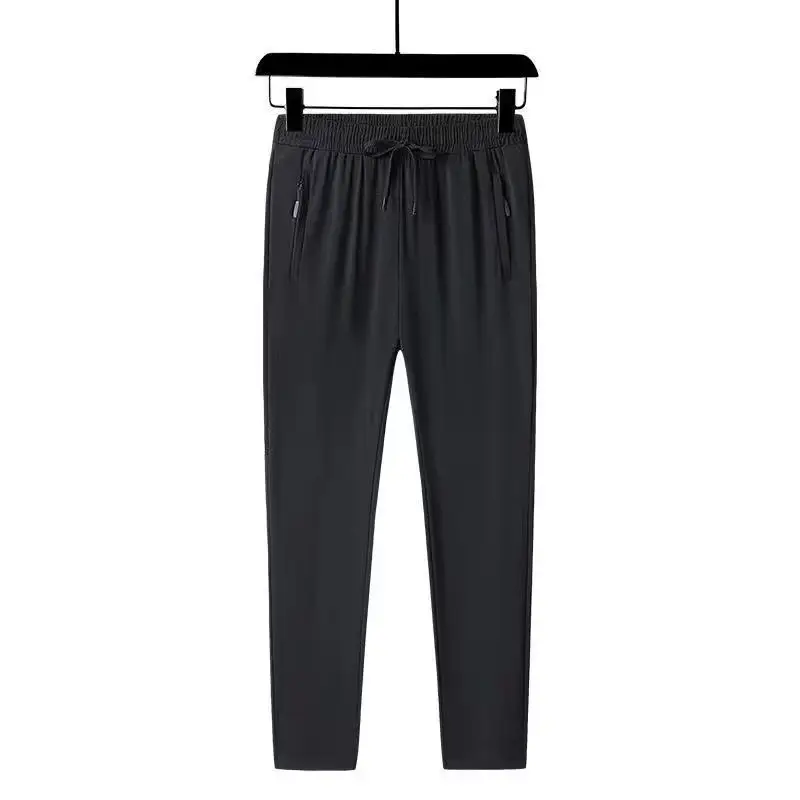 Men Women Black Elastic Thin Pants Loose Fit Running — feature 13