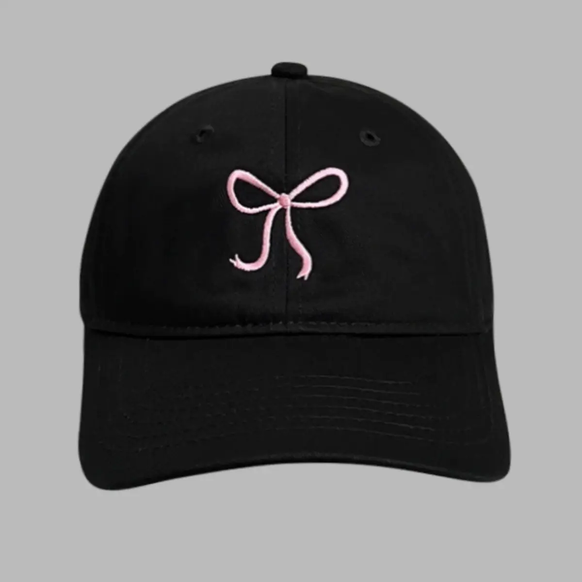 Women Embroidered Pink Bow Baseball Cap - Image 7