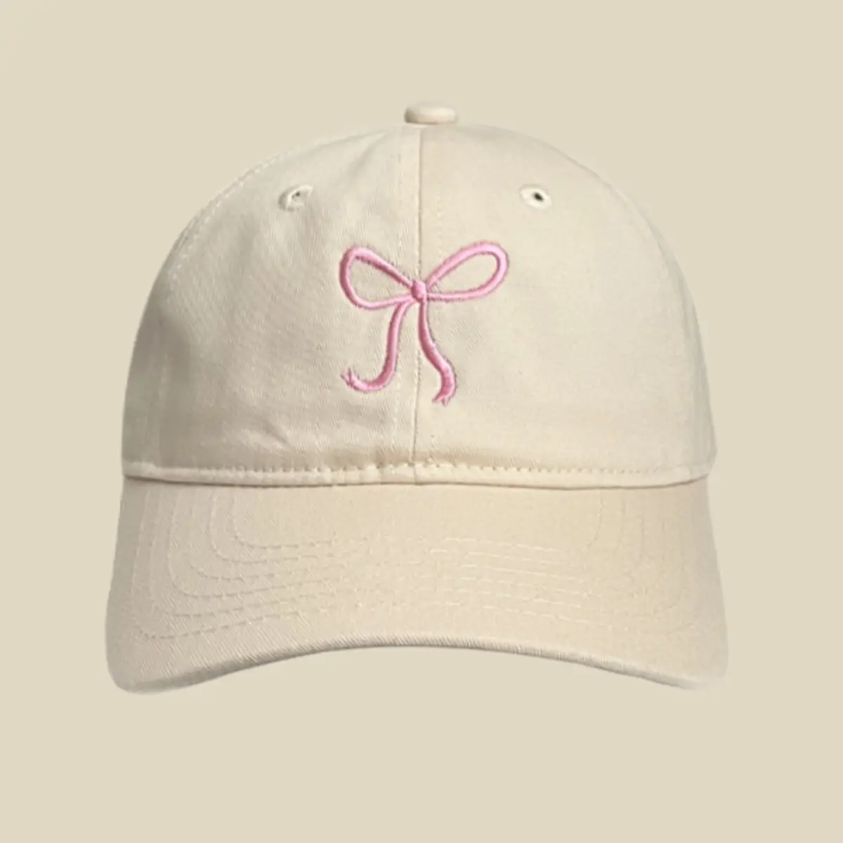Women Embroidered Pink Bow Baseball Cap - Image 9