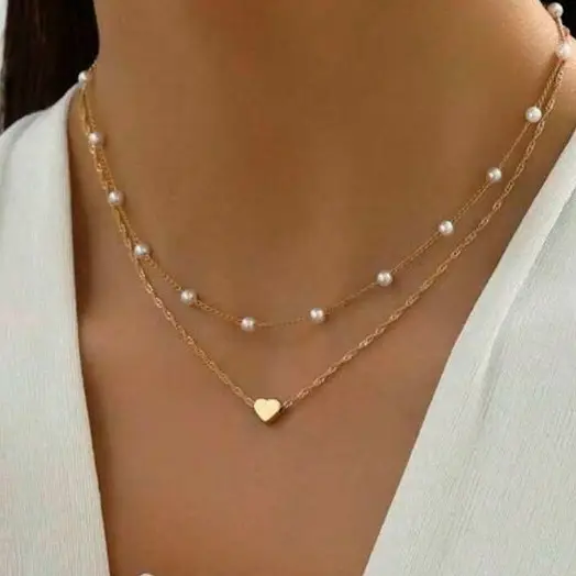 European & American Cross-Country Pearl Love Necklace - Image 22