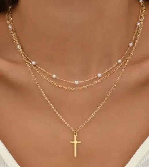 European & American Cross-Country Pearl Love Necklace - Image 11