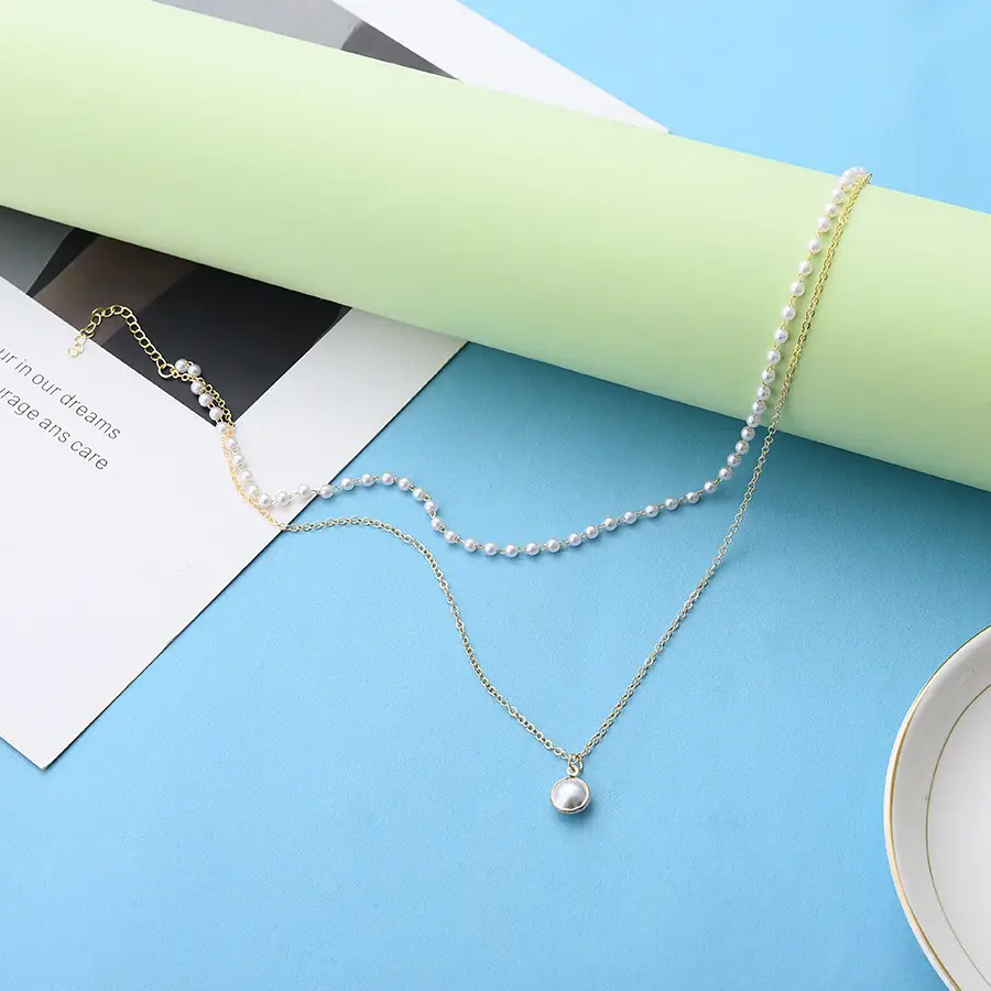 European & American Cross-Country Pearl Love Necklace - Image 17
