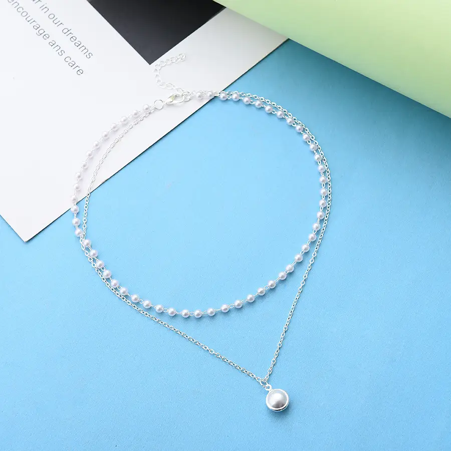 European & American Cross-Country Pearl Love Necklace - Image 18