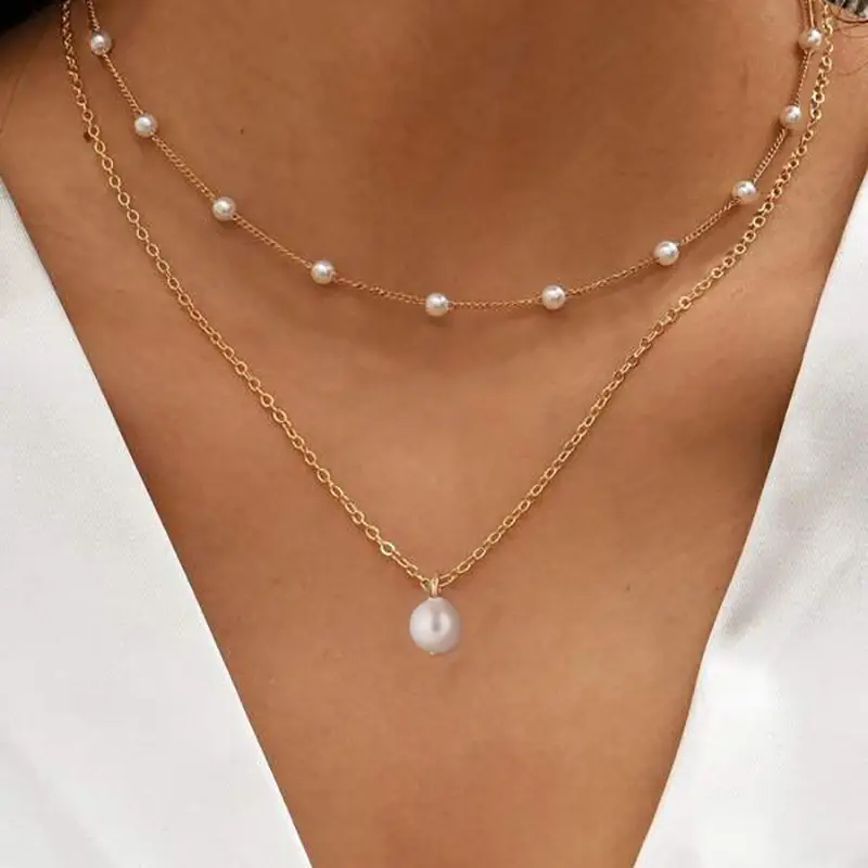 European & American Cross-Country Pearl Love Necklace - Image 5