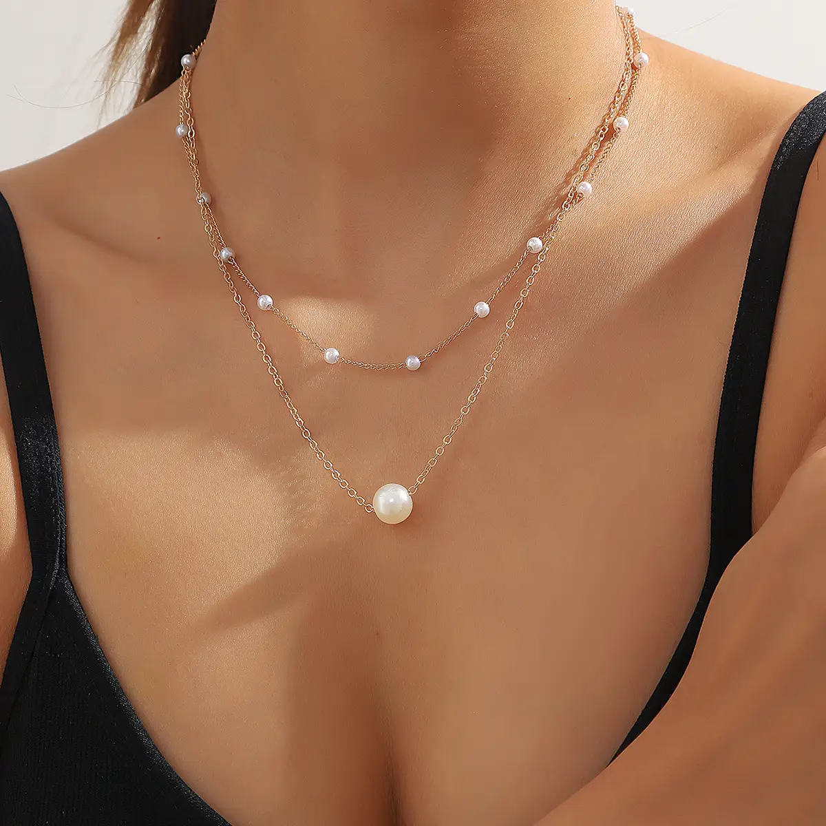 European & American Cross-Country Pearl Love Necklace - Image 6