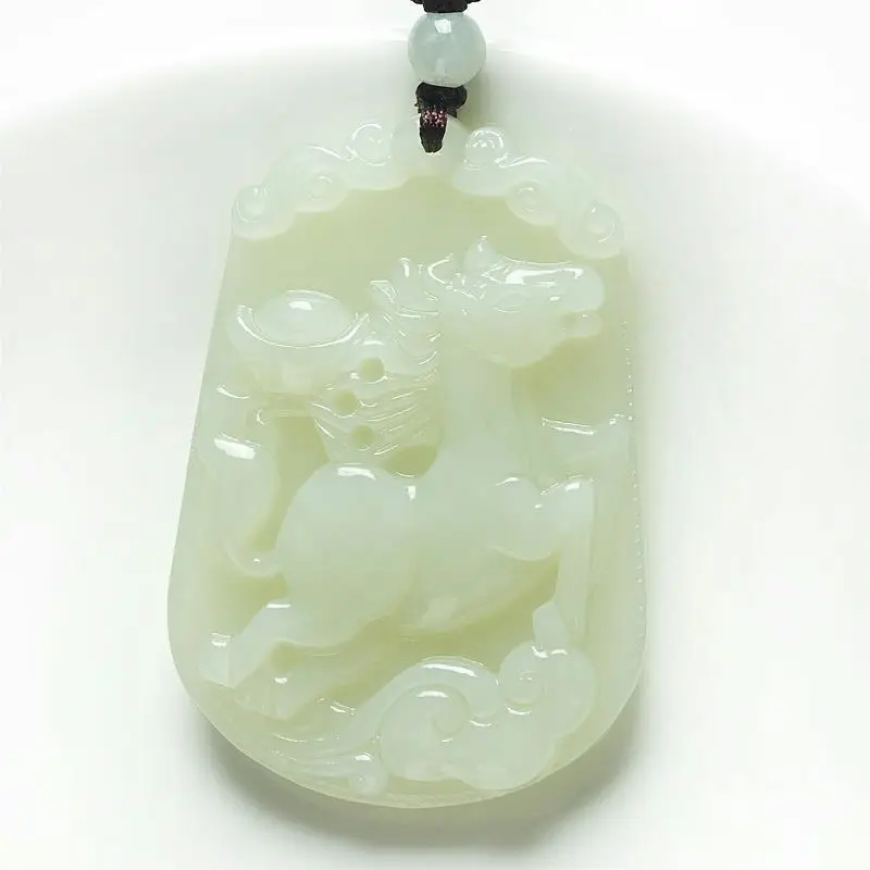 12 Zodiac Jade Pendant with Red Pearl Accents - Image 16