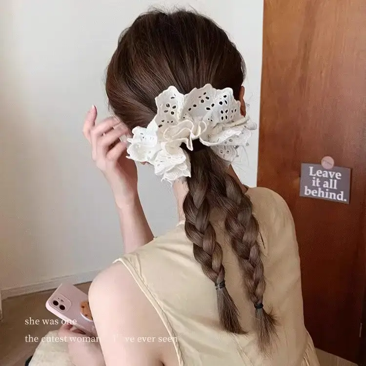 Grey Lace Hair Band for Women Large Size - Image 45