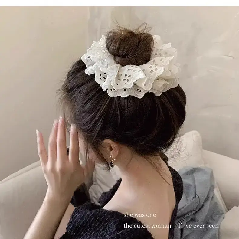 Grey Lace Hair Band for Women Large Size - Image 46