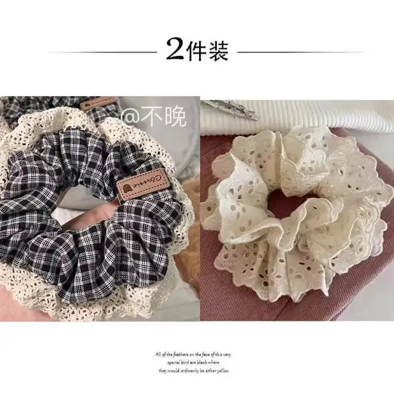 Grey Lace Hair Band for Women Large Size - Image 10