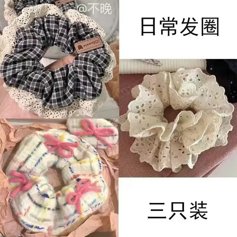Grey Lace Hair Band for Women Large Size - Image 2
