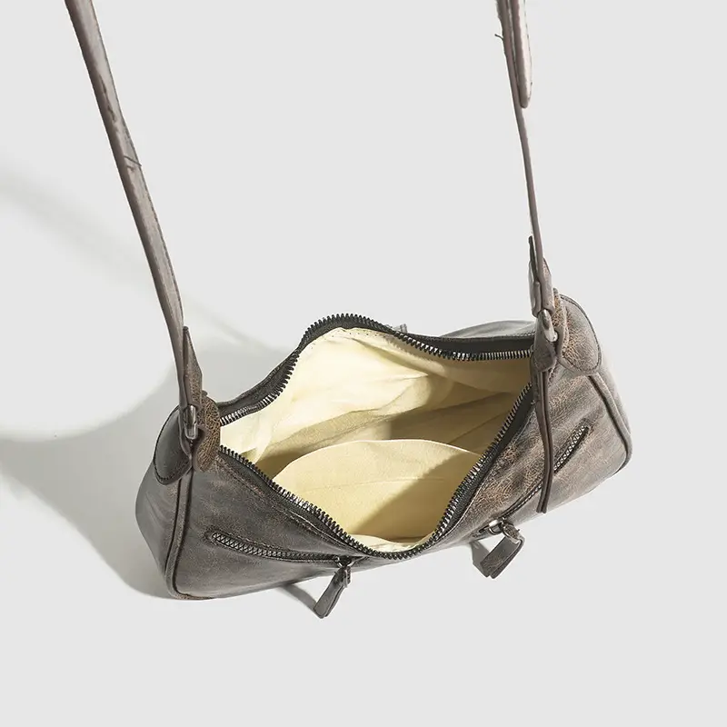 Vintage Women's Crossbody Bag with Metal Buckle