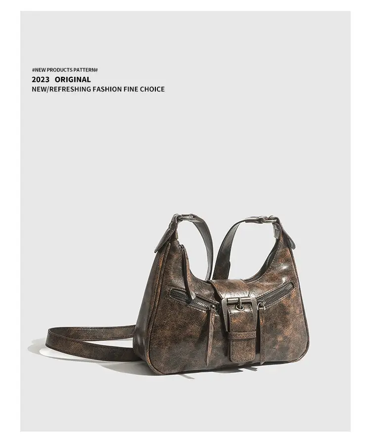 Vintage Women's Crossbody Bag with Metal Buckle — feature 10