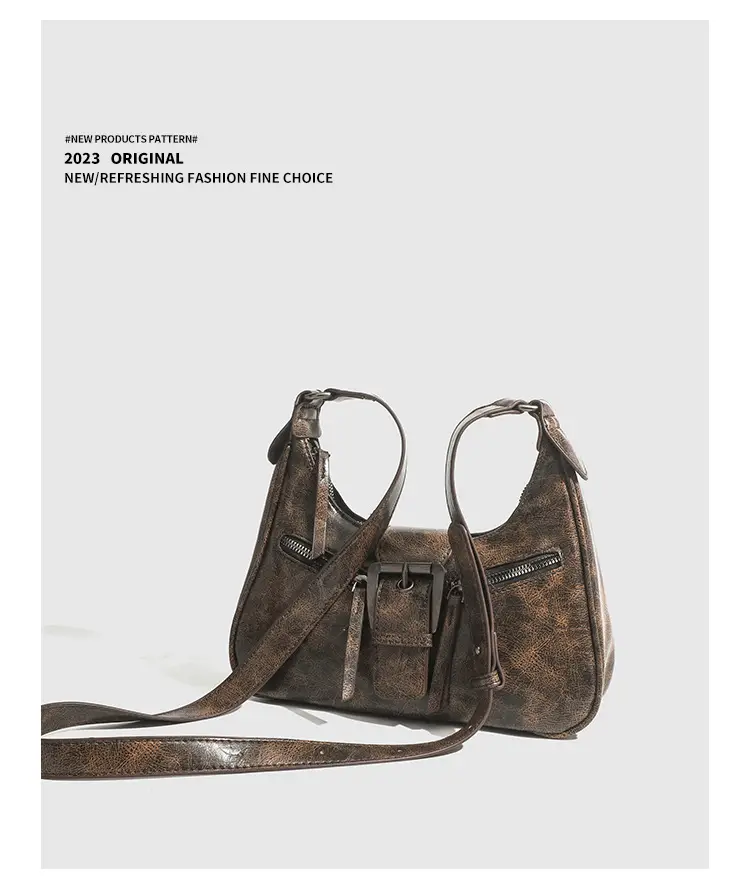 Vintage Women's Crossbody Bag with Metal Buckle — feature 11