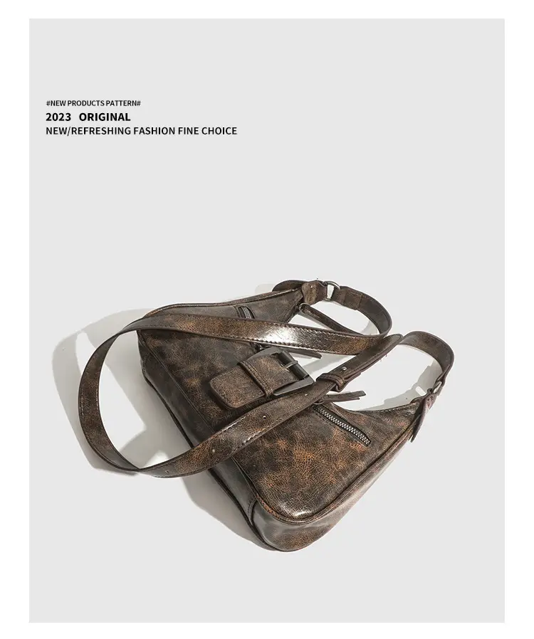 Vintage Women's Crossbody Bag with Metal Buckle — feature 13