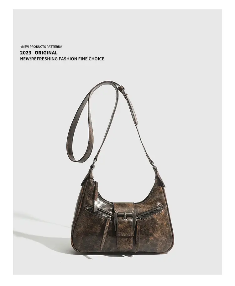 Vintage Women's Crossbody Bag with Metal Buckle — feature 15