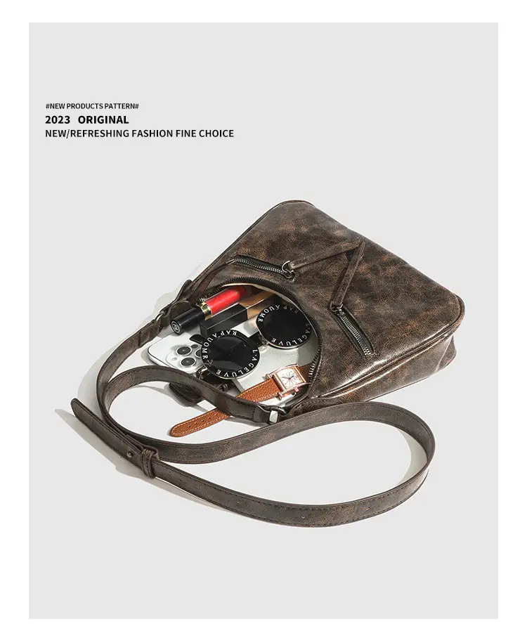 Vintage Women's Crossbody Bag with Metal Buckle — feature 23