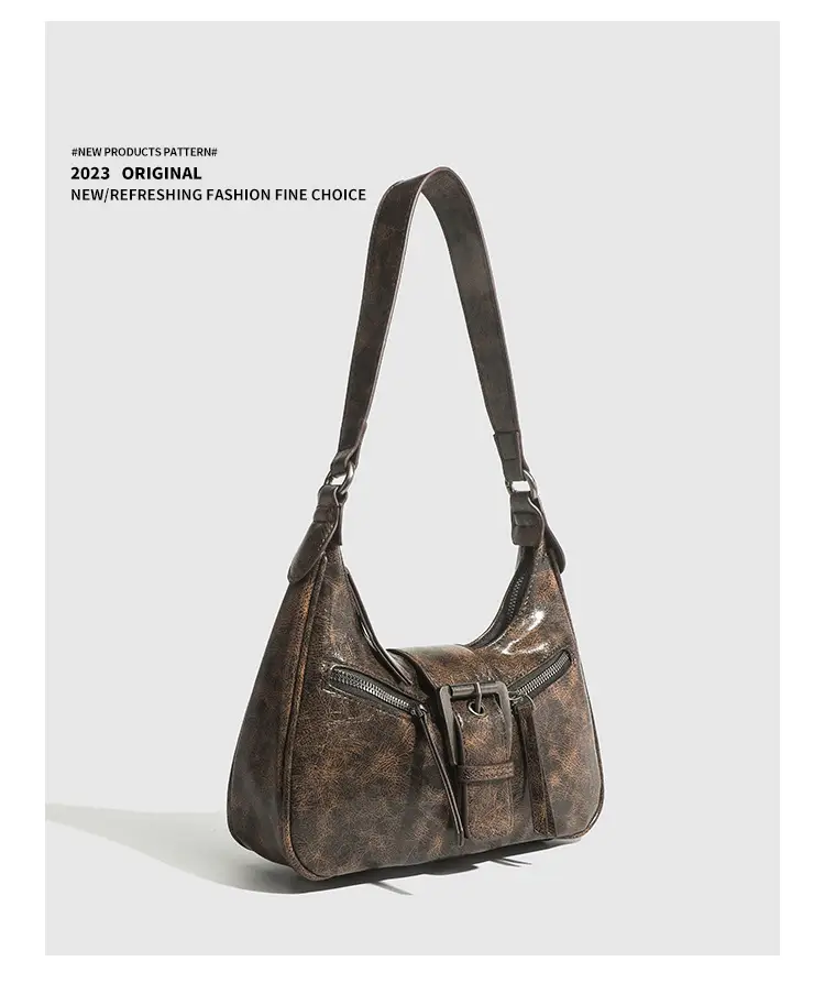 Vintage Women's Crossbody Bag with Metal Buckle — feature 9