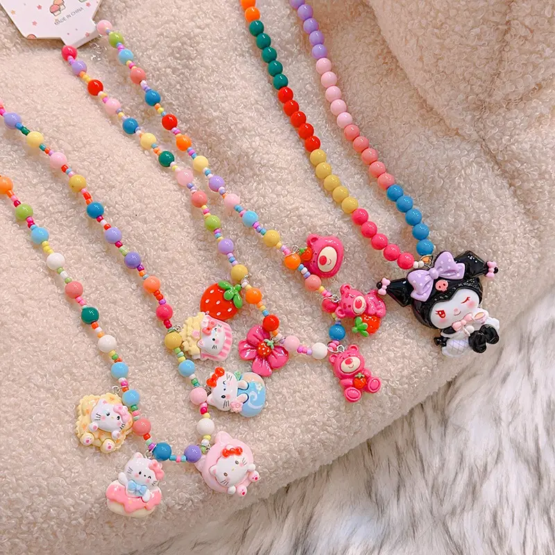 Colorful Mermaid Princess Beaded Necklace for Girls - Image 13