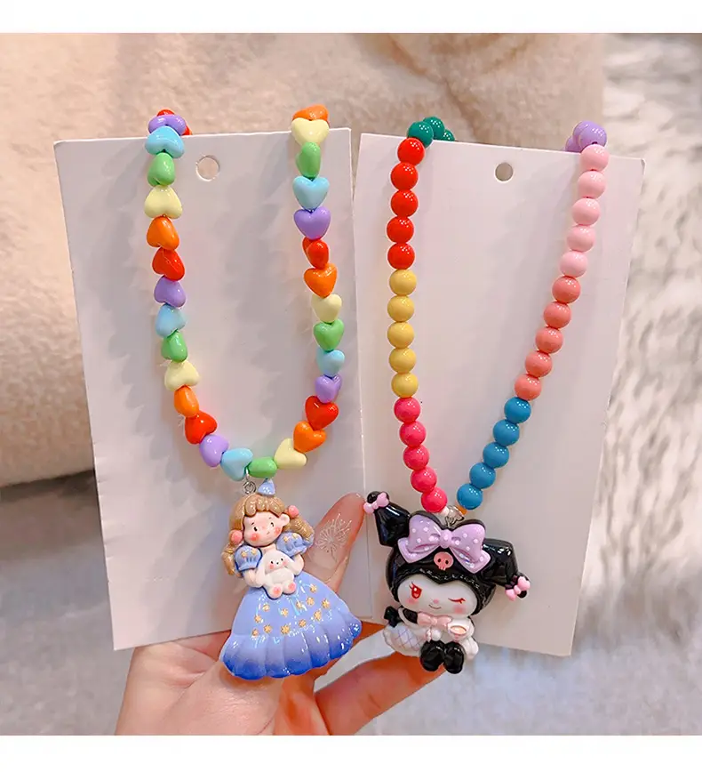 Colorful Mermaid Princess Beaded Necklace for Girls — feature 3