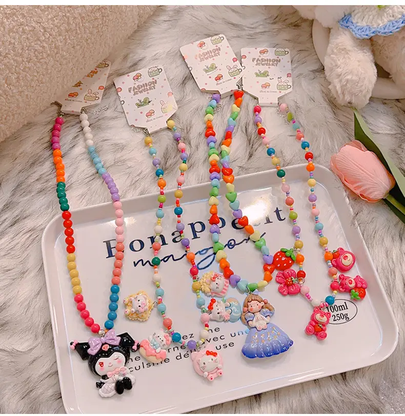 Colorful Mermaid Princess Beaded Necklace for Girls — feature 6