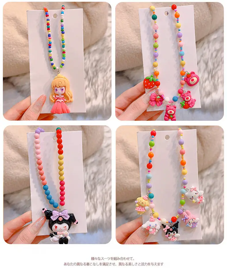Colorful Mermaid Princess Beaded Necklace for Girls — feature 8