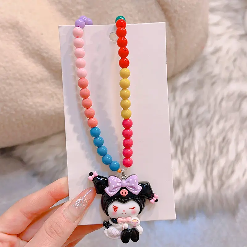 Colorful Mermaid Princess Beaded Necklace for Girls - Image 5
