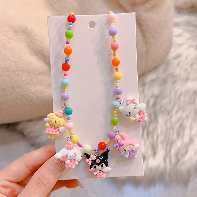 Colorful Mermaid Princess Beaded Necklace for Girls - Image 8