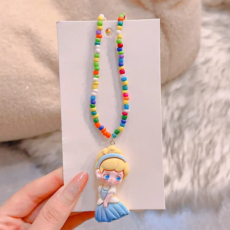 Colorful Mermaid Princess Beaded Necklace for Girls - Image 9