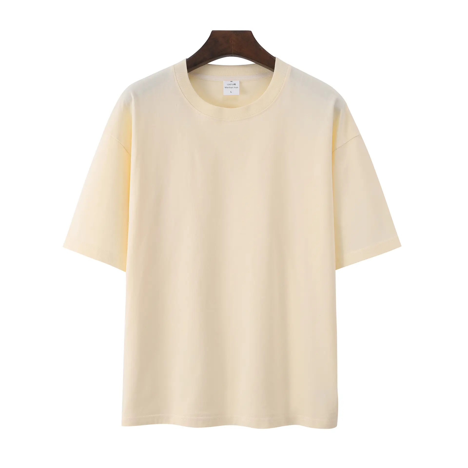 Men Women Summer Heavy Cotton T-Shirt Loose Fit Shoulder Short Sleeve - Image 11