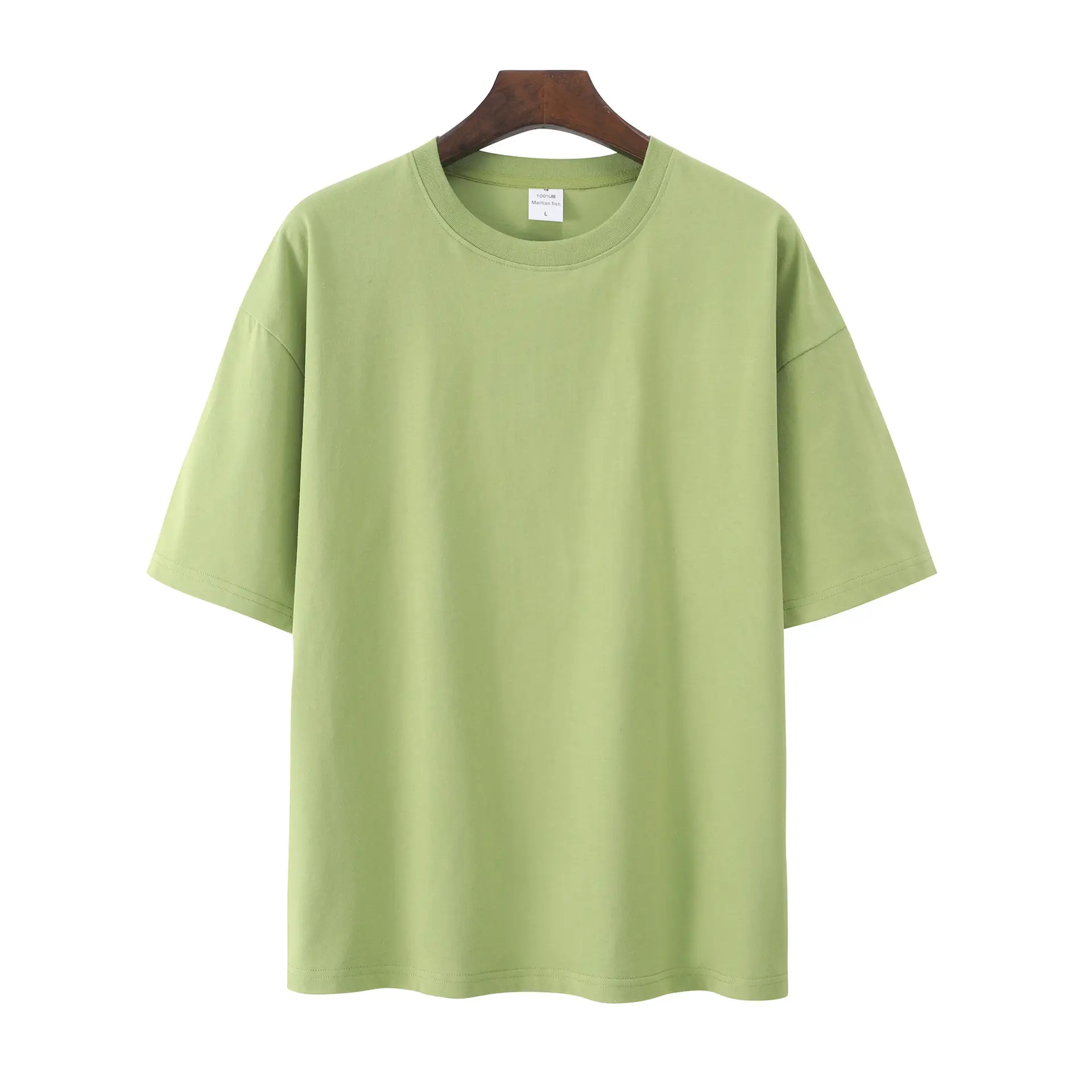 Men Women Summer Heavy Cotton T-Shirt Loose Fit Shoulder Short Sleeve - Image 14