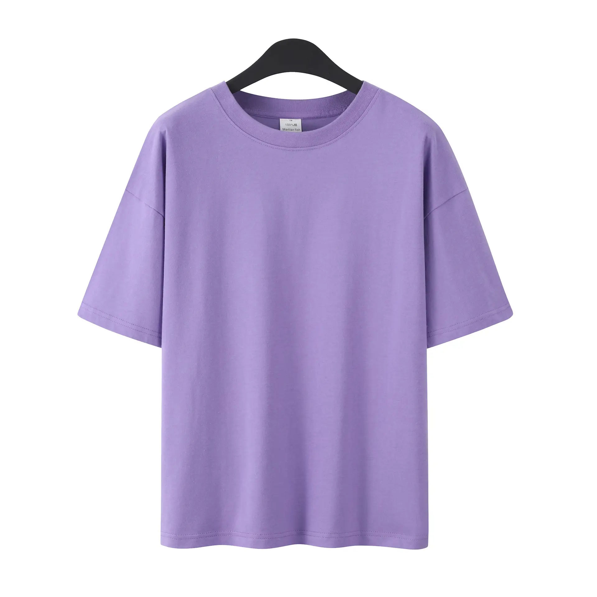 Men Women Summer Heavy Cotton T-Shirt Loose Fit Shoulder Short Sleeve - Image 15