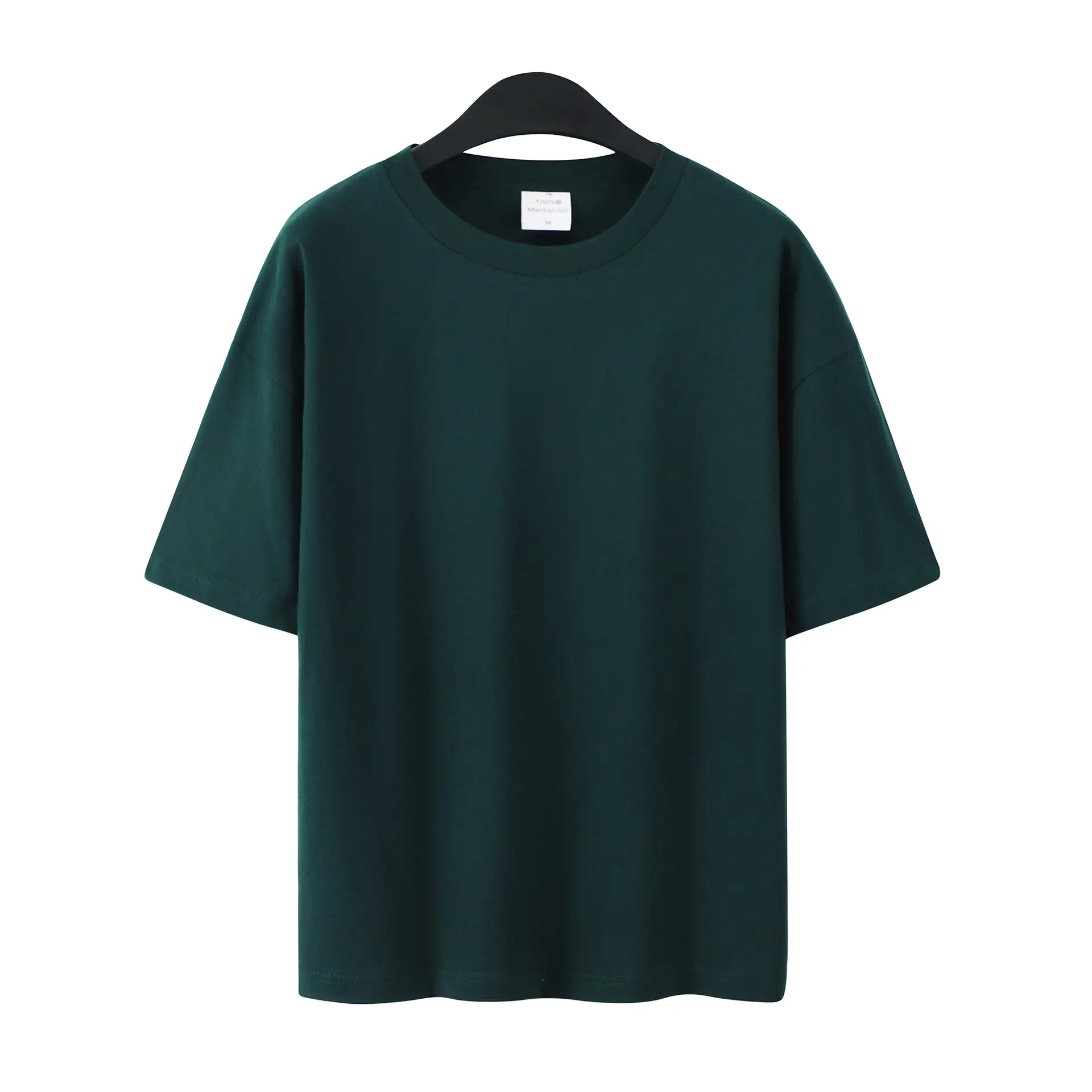 Men Women Summer Heavy Cotton T-Shirt Loose Fit Shoulder Short Sleeve - Image 24