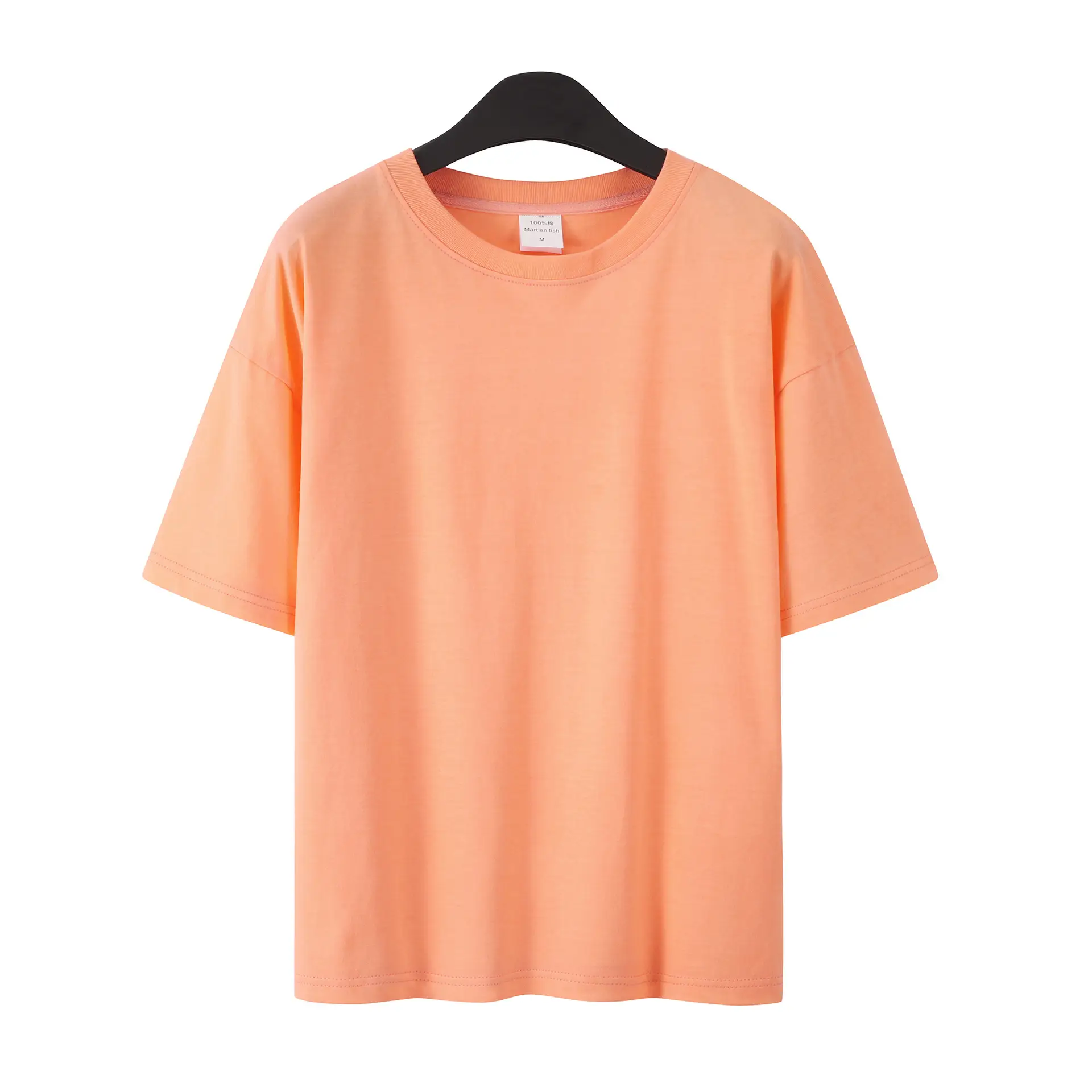 Men Women Summer Heavy Cotton T-Shirt Loose Fit Shoulder Short Sleeve - Image 6